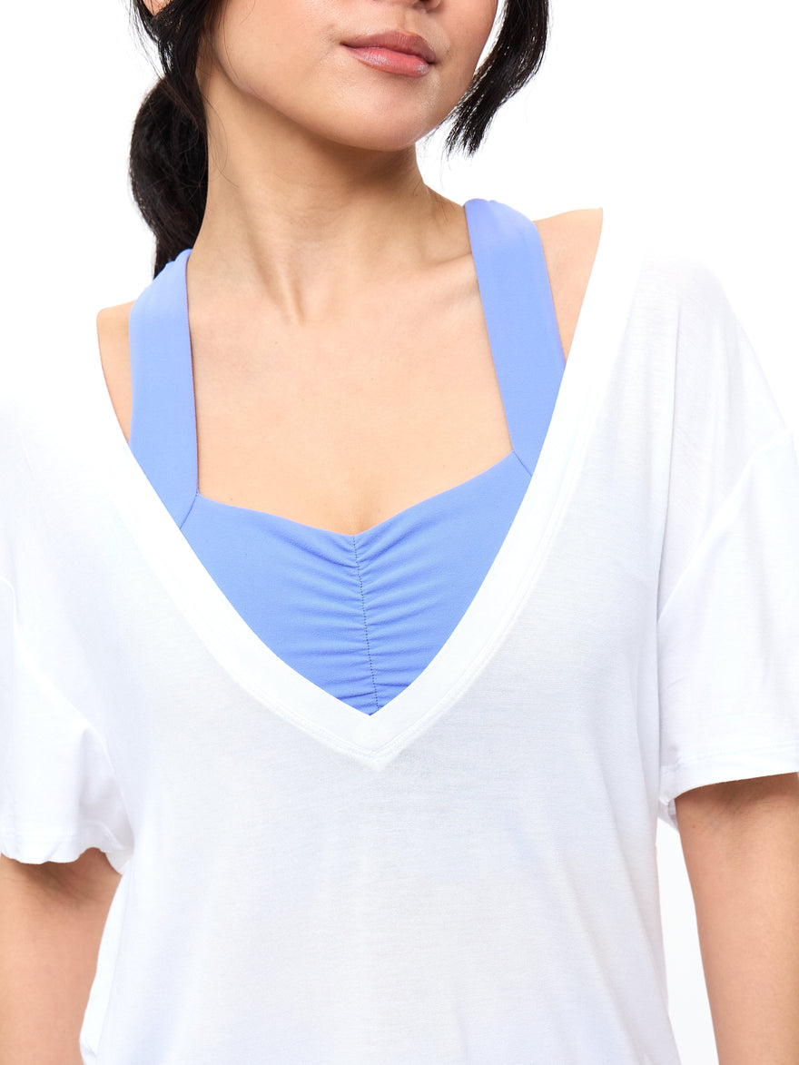 V Neck Pump Cover - White