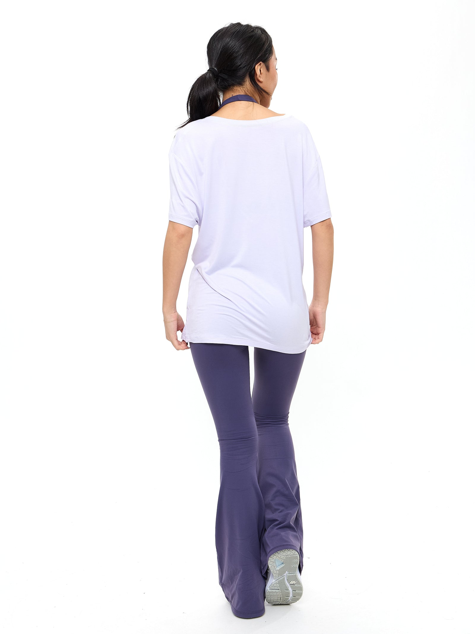 V Neck Pump Cover - Lavender Smoke