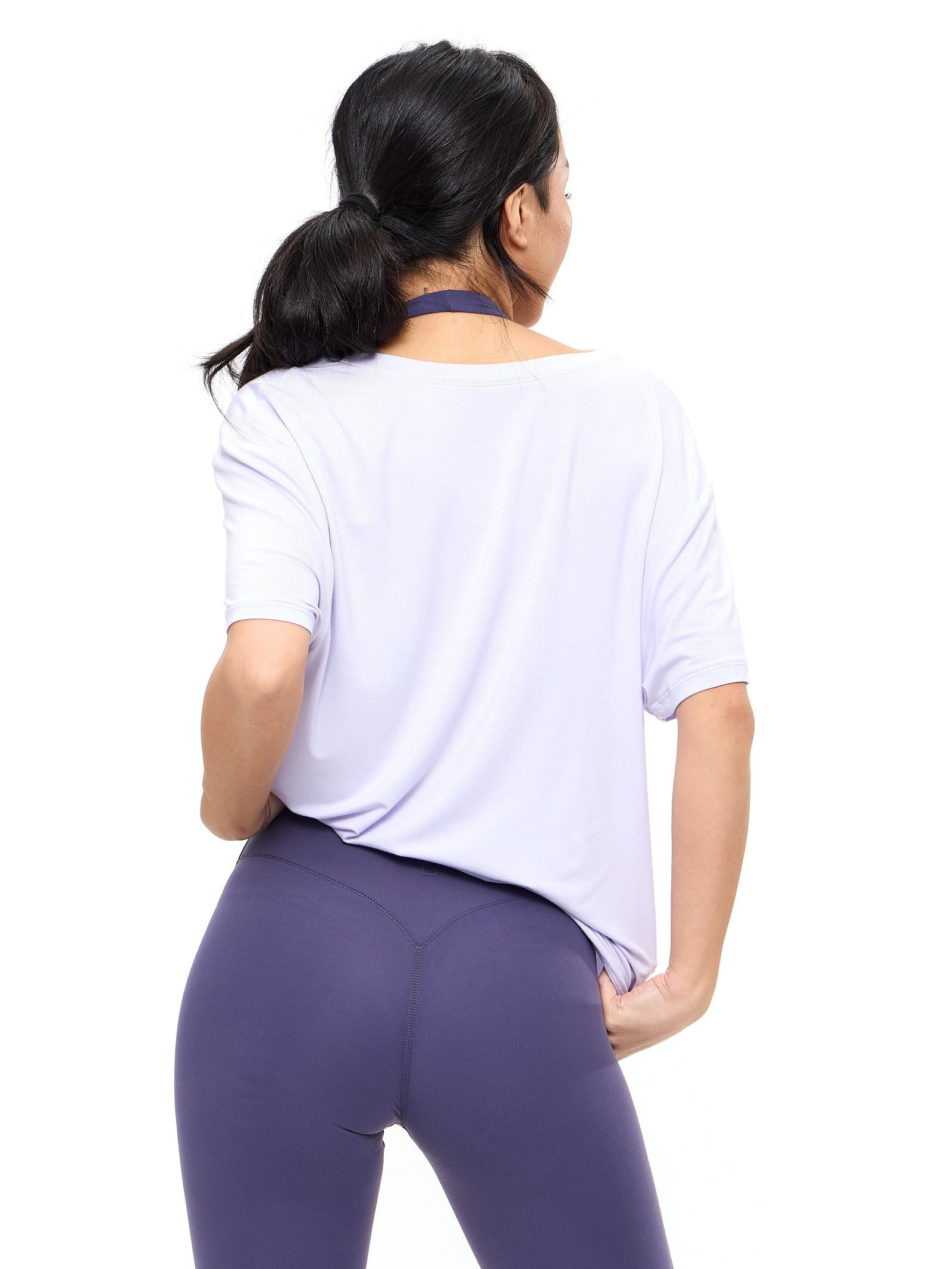 V Neck Pump Cover - Lavender Smoke