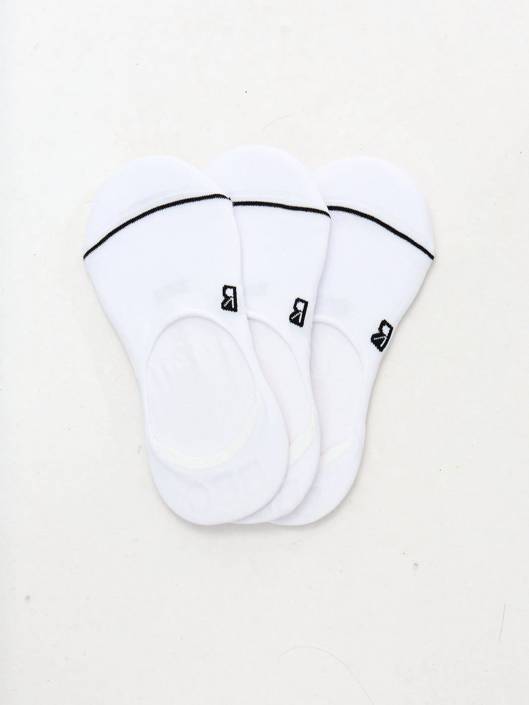 3 Pack No Show Socks - White