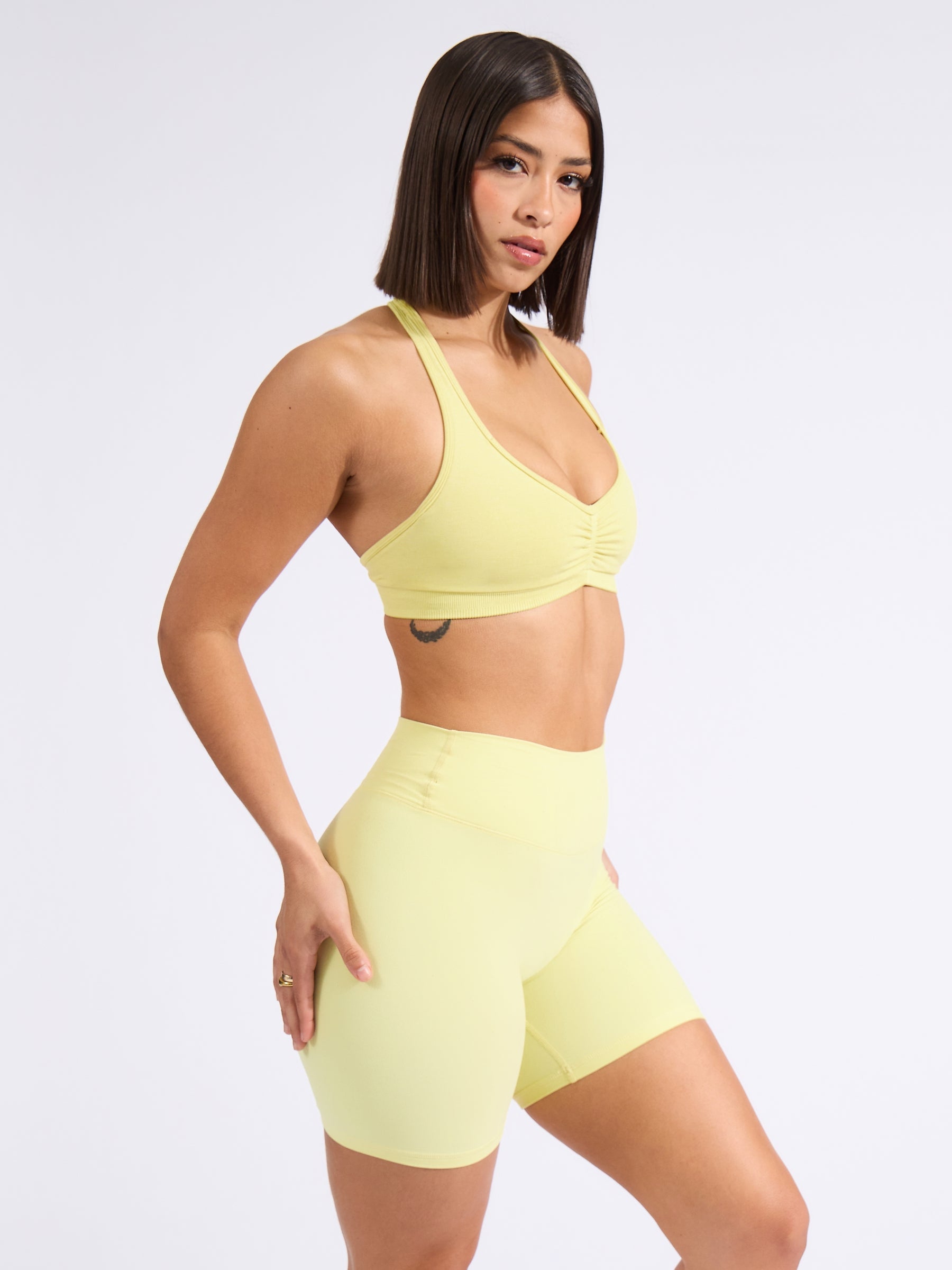Halter Seamless Sports Bra - Afterglow Yellow