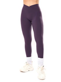 Candid Cross Waist Legging - Purple Shadow