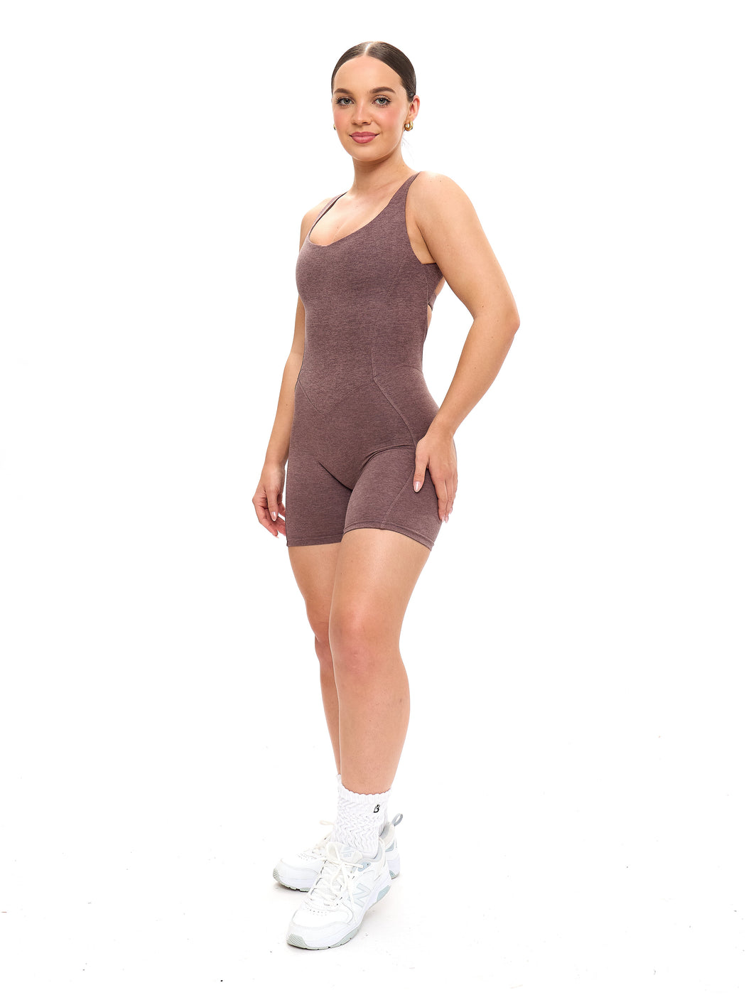 Dream Heathered Bodysuit - Mocha Berry