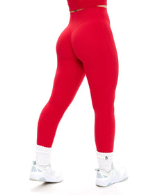 Aggressive Scrunch Legging - Lipstick Red