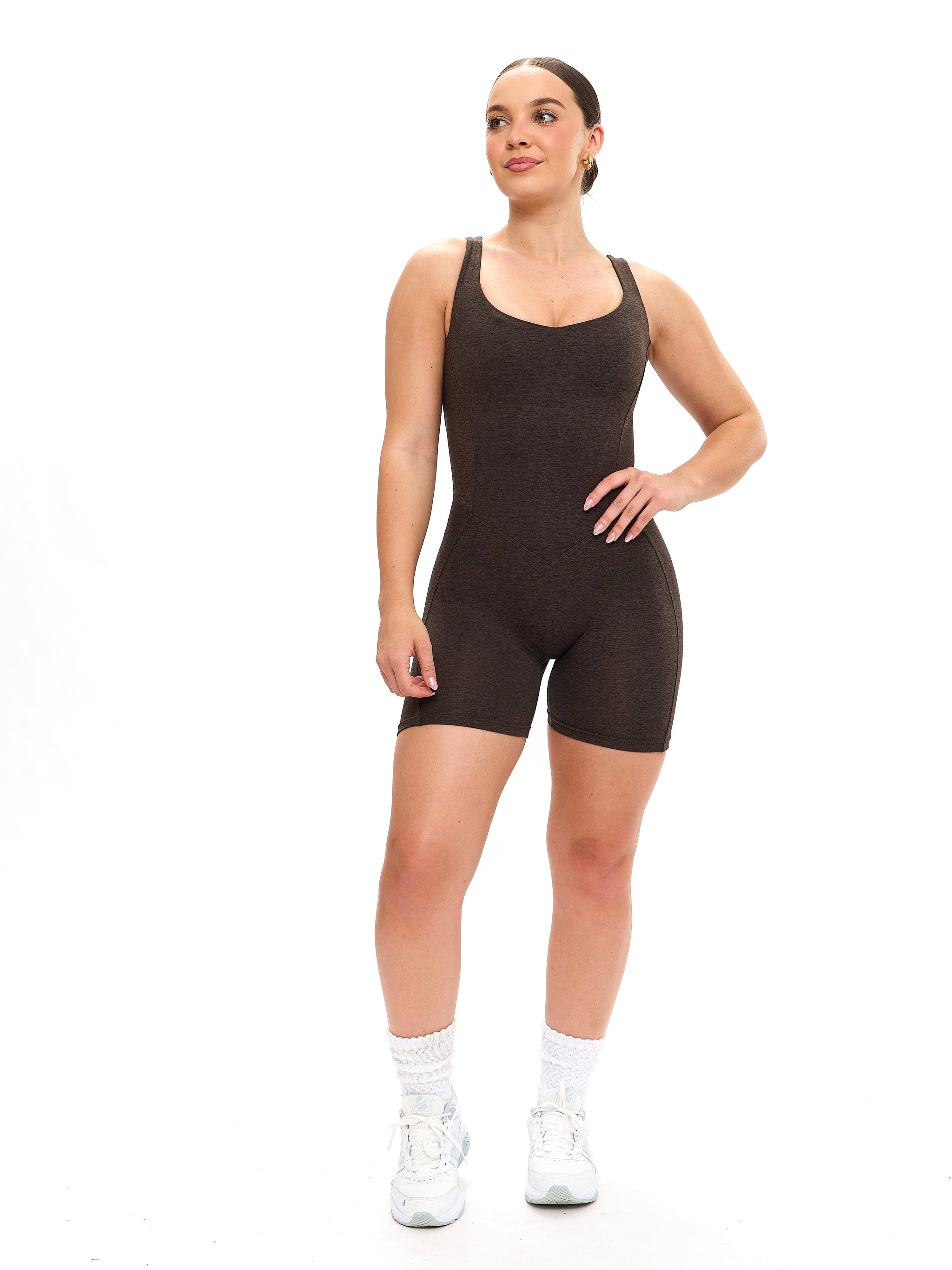 Dream Heathered Bodysuit - Cold Brew