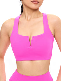 *PREORDER* Nubre Notch Sports Bra - Candy Crush Pink
