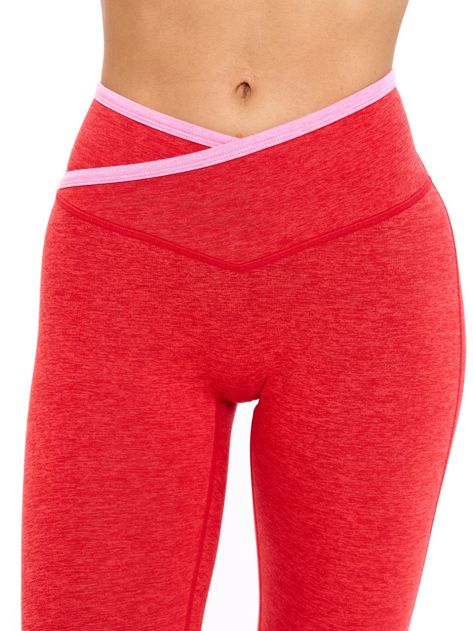 Dream Heather Contrast Legging - Salsa Red