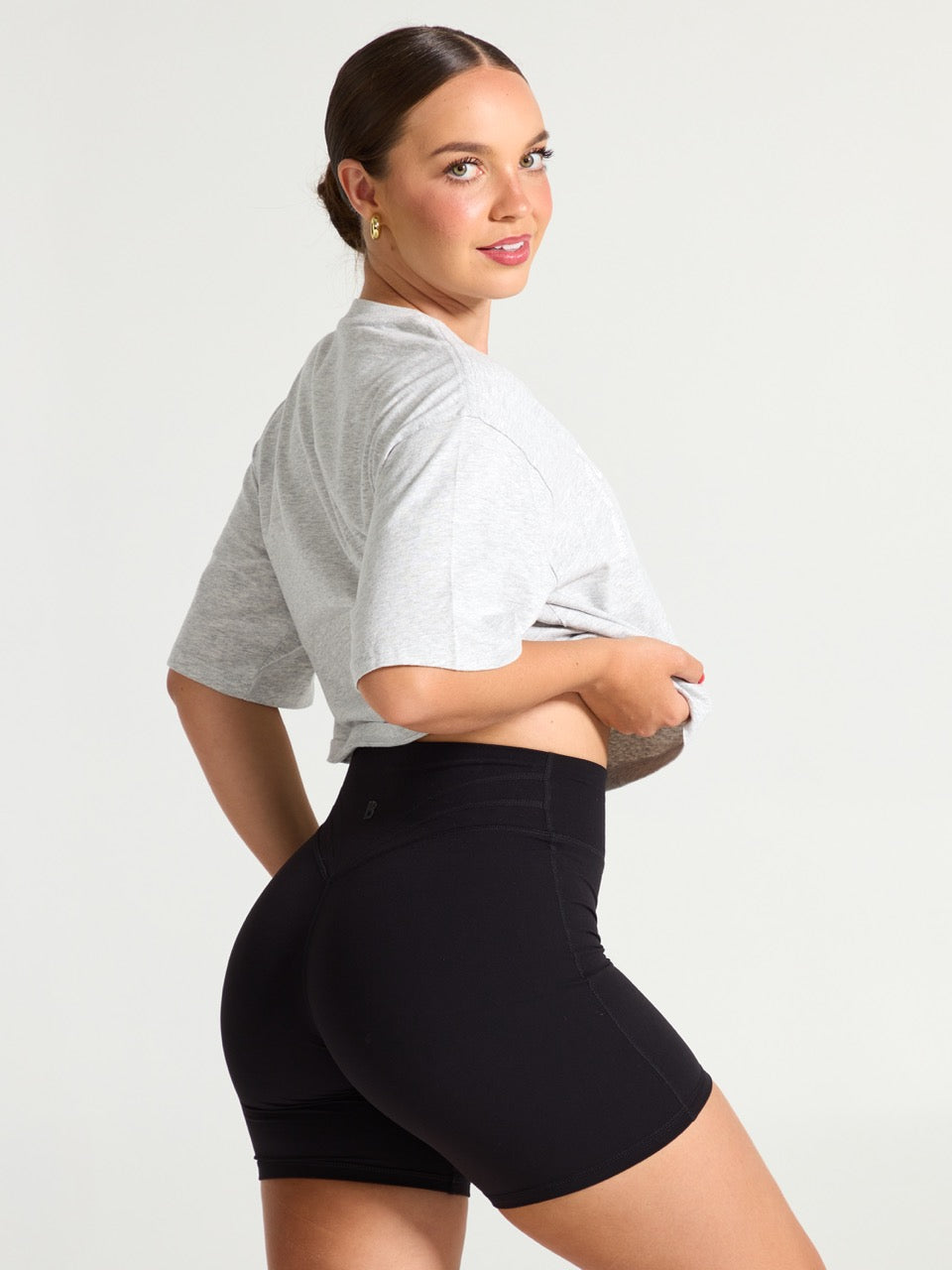 Rep Crop Tee - Heather Grey