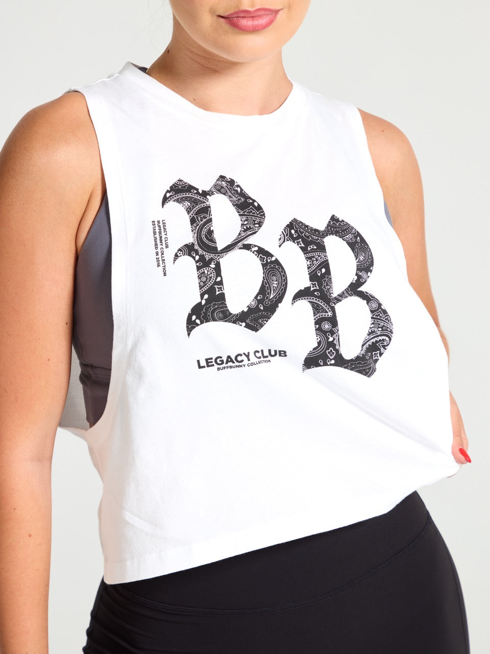 Legacy Crop Tank - White