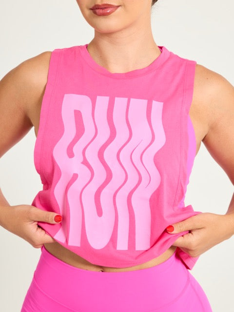 Run Crop Tank - Pink Crush