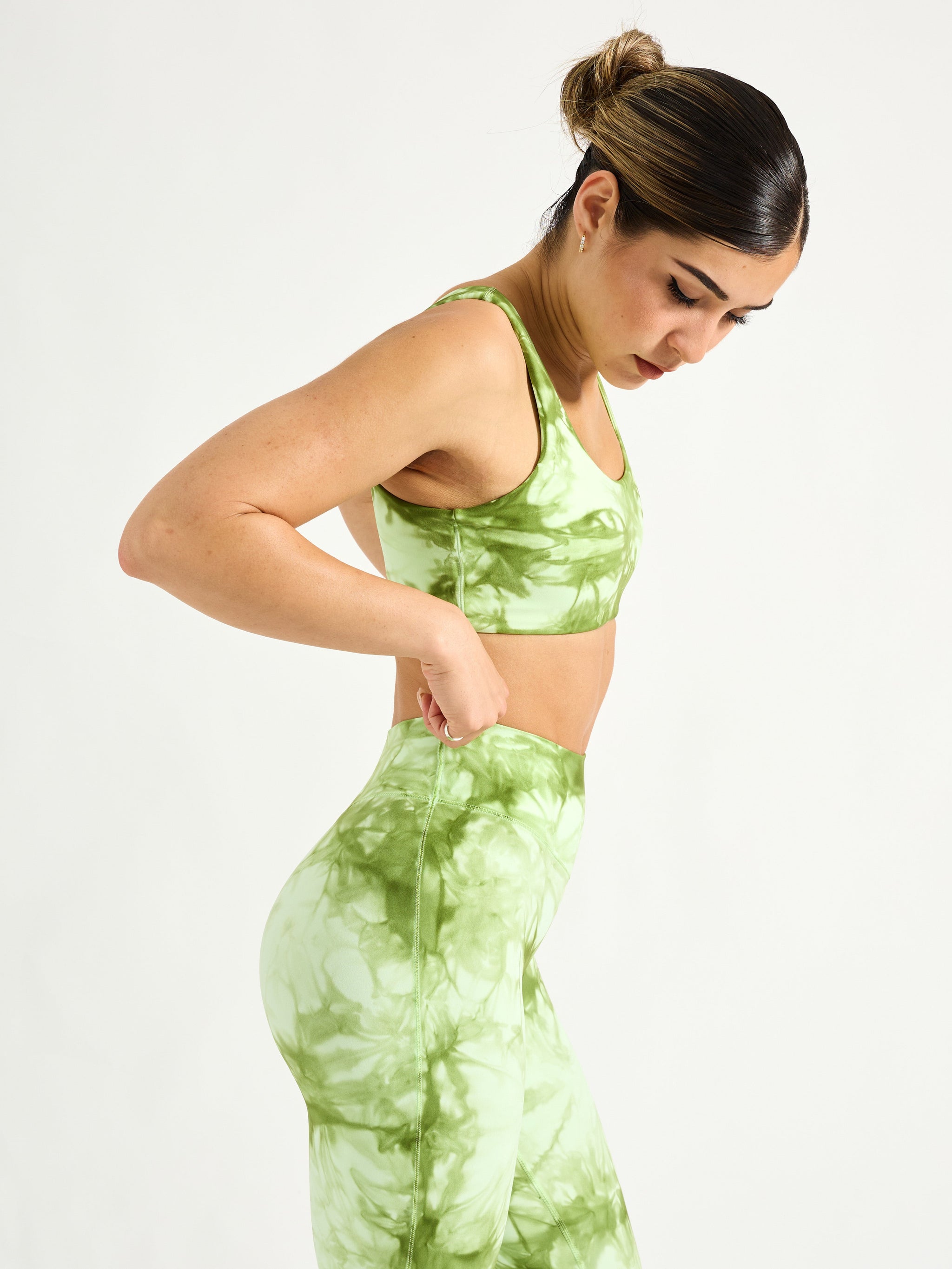 Double Dip Butter Sports Bra - Honeydew Tie Dye