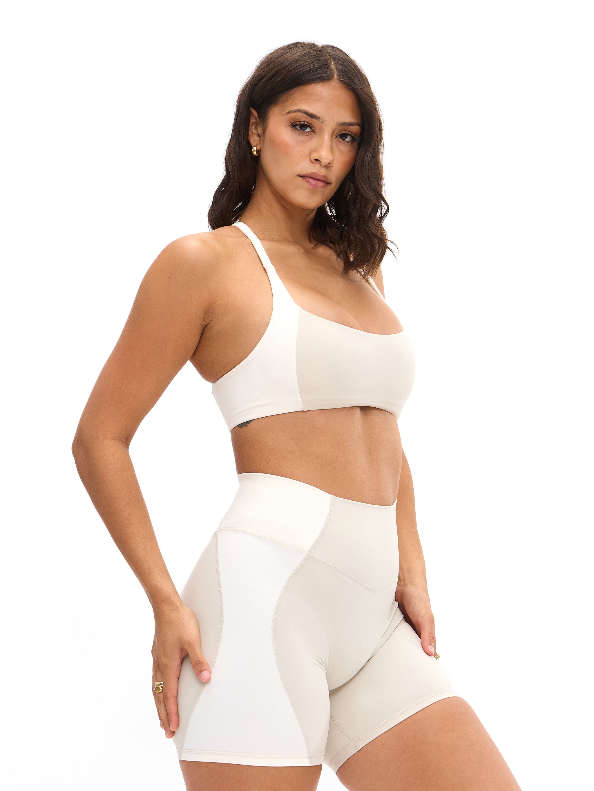 Aurora Sports Bra - Bone and Ivory