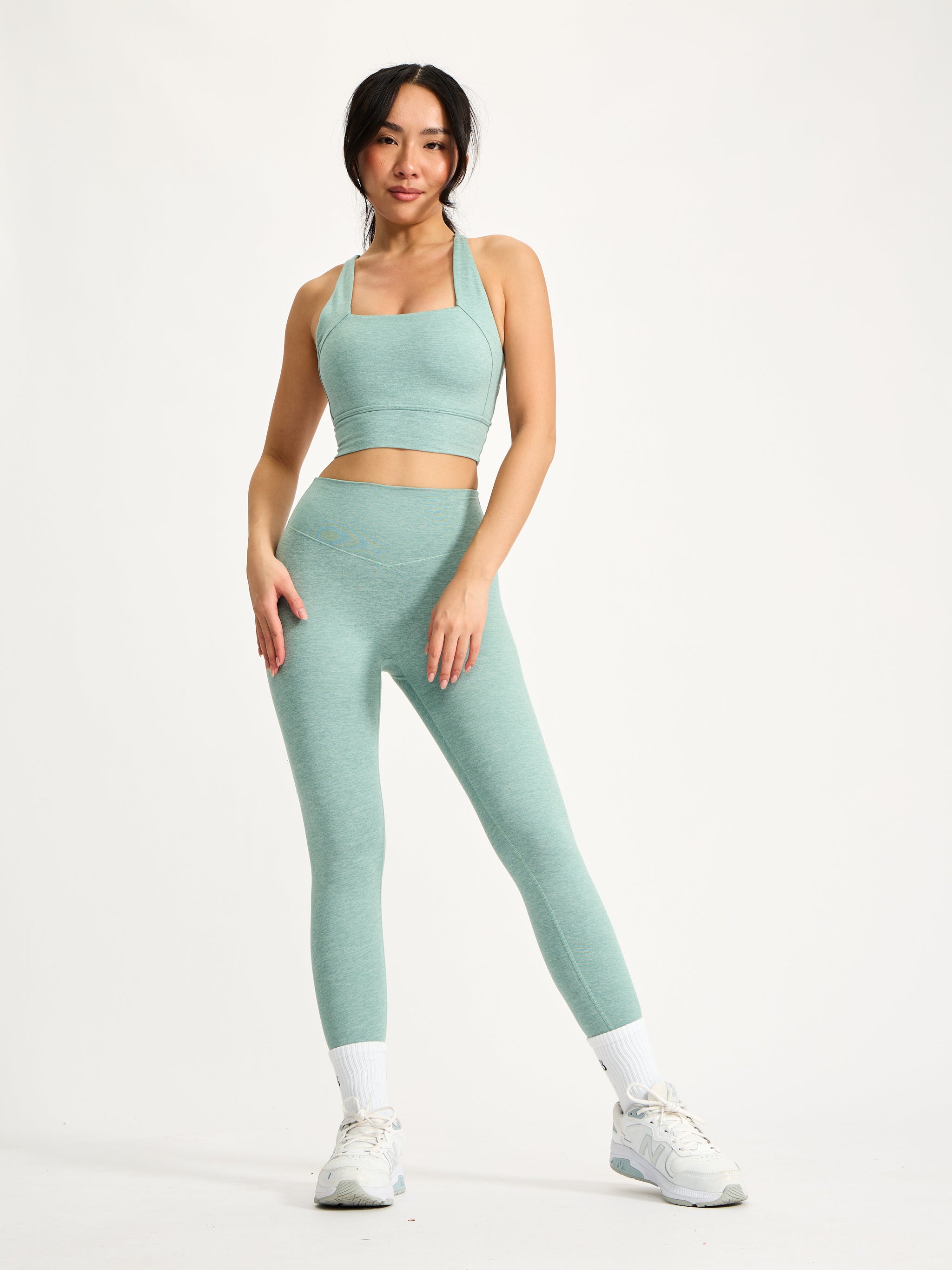 Dream Heather Square Neck Sports Bra - Garden Party
