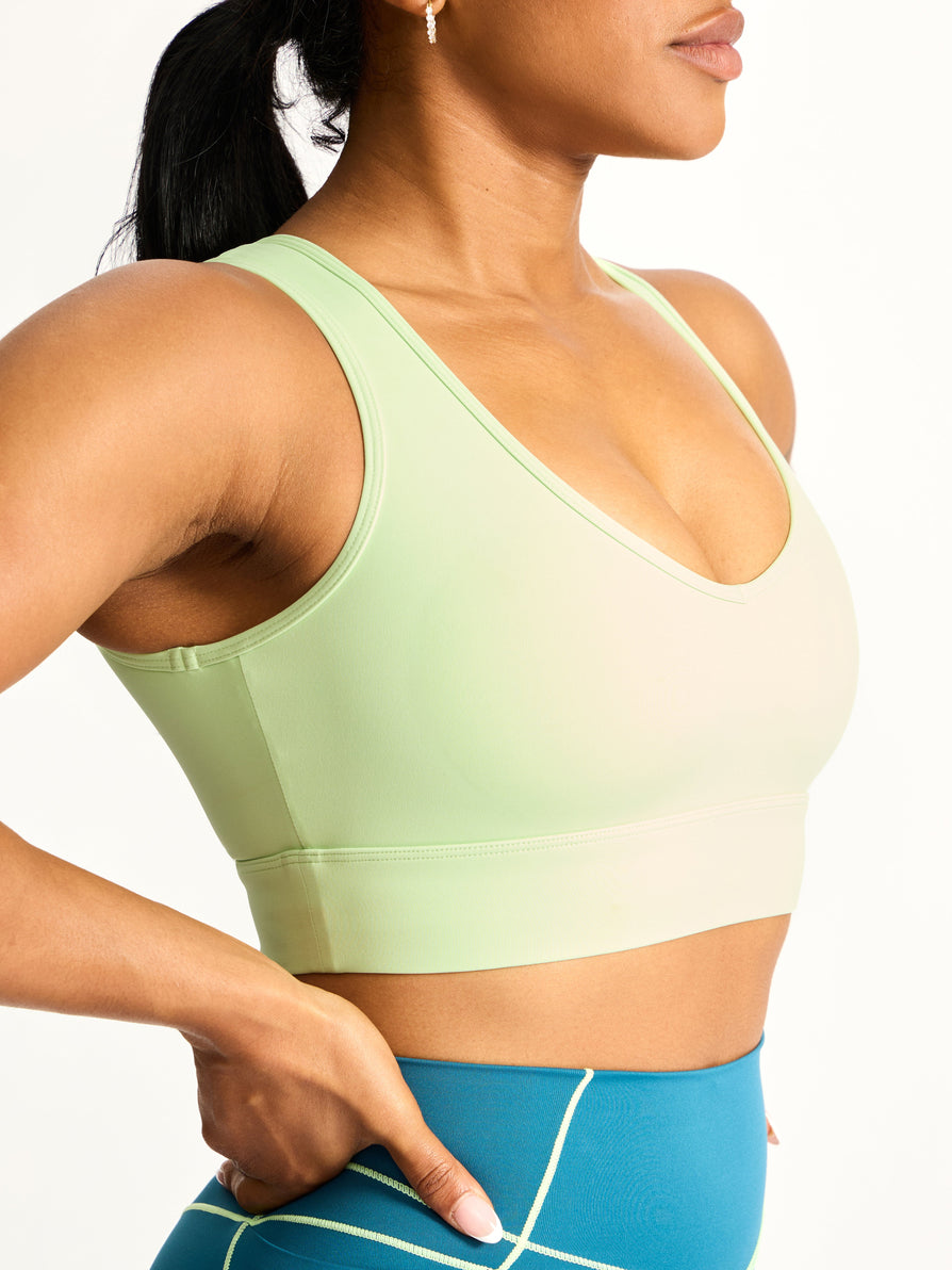 Airbrush Maraschino Sports Bra - Lima Bean