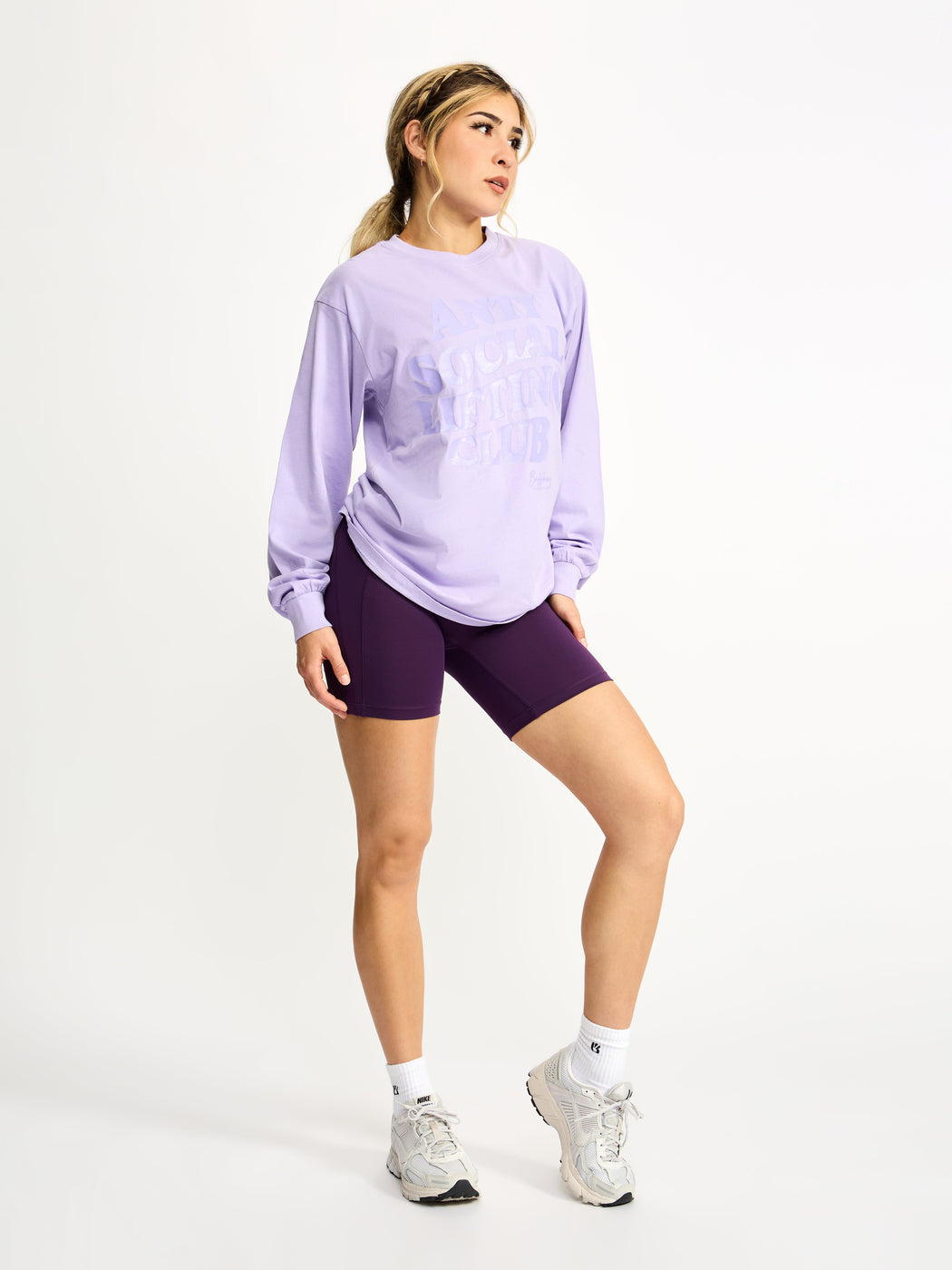 Social LS Tee - Frosted Purple