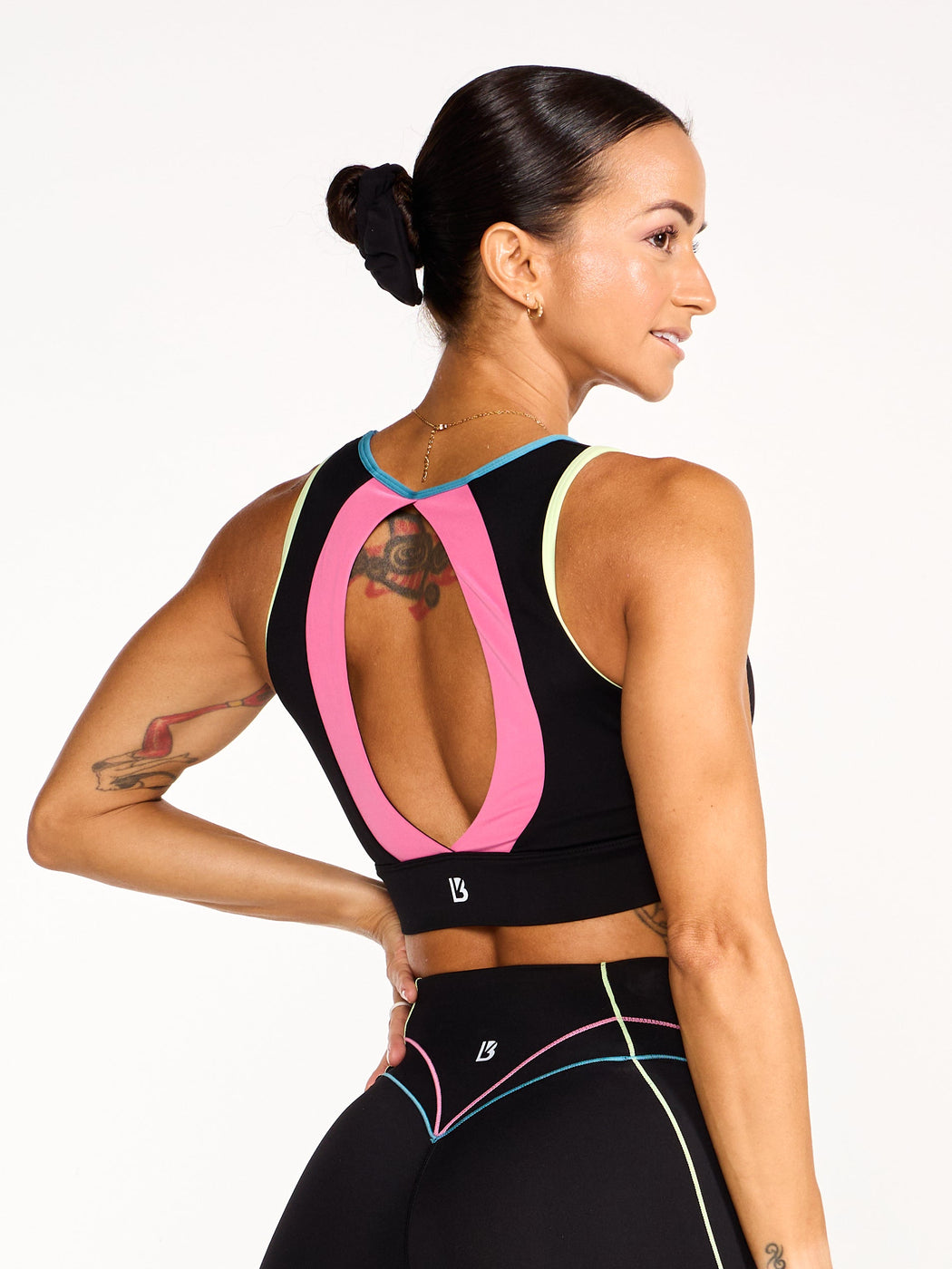 Airbrush Maraschino Sports Bra - Black Multi