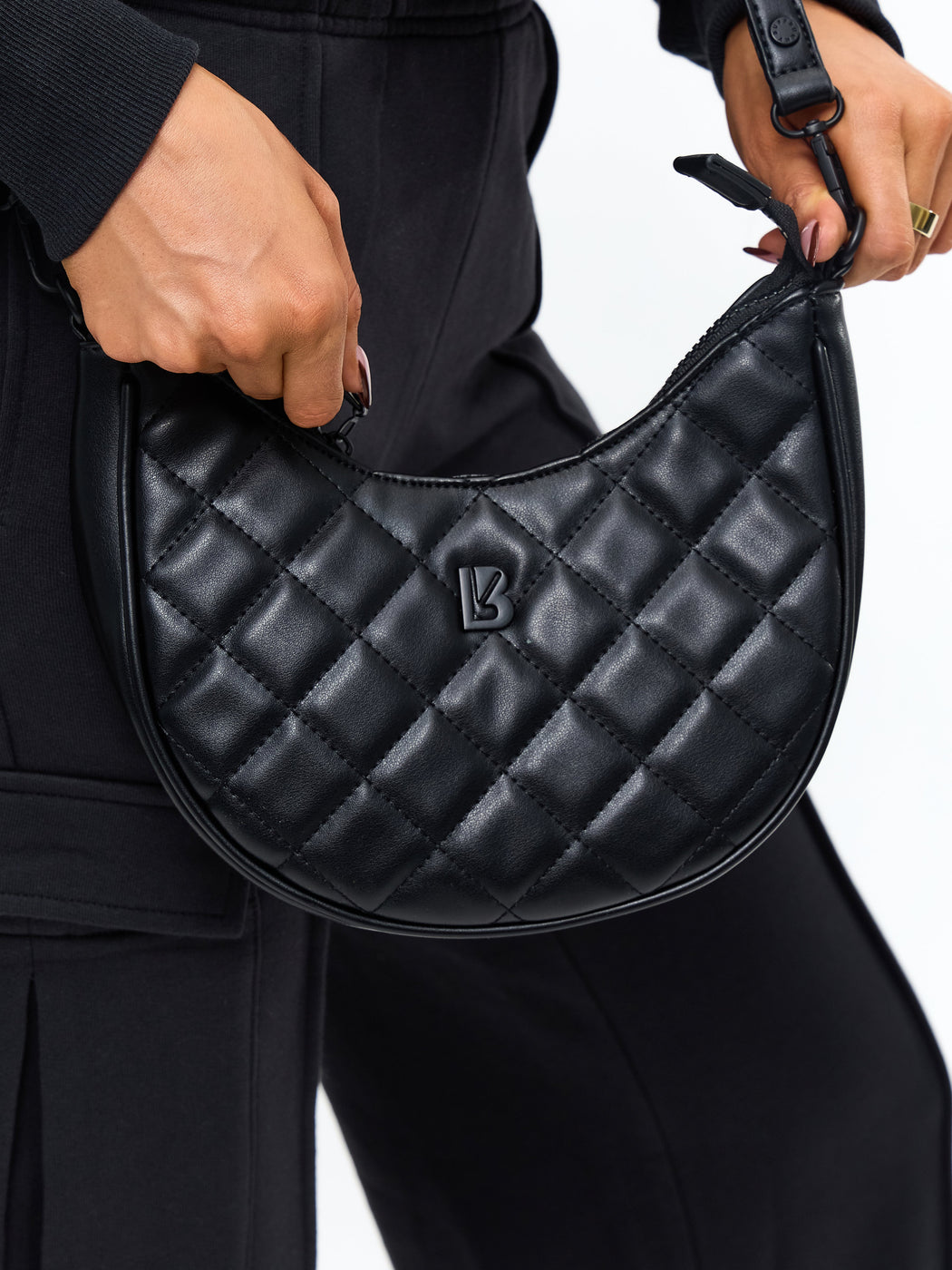 Quilted Crossbody Bag - Onyx Black