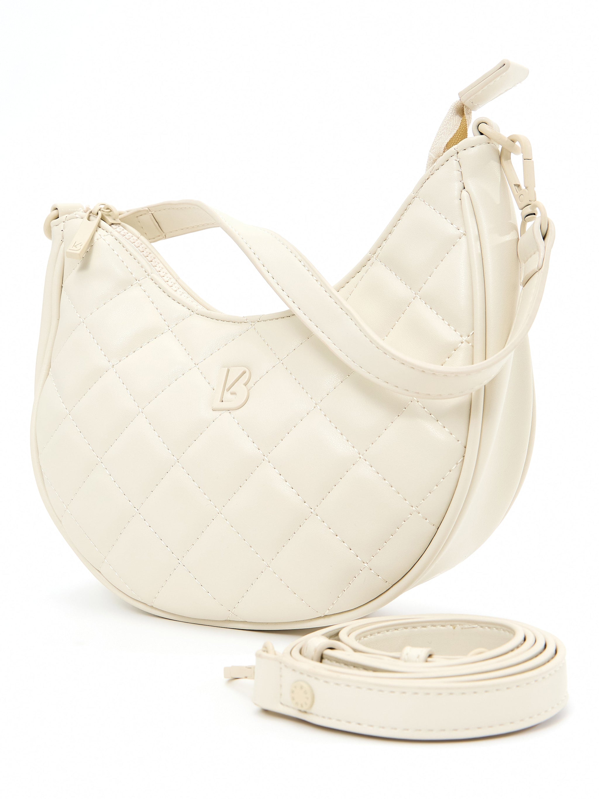 Quilted Crossbody Bag - Bone