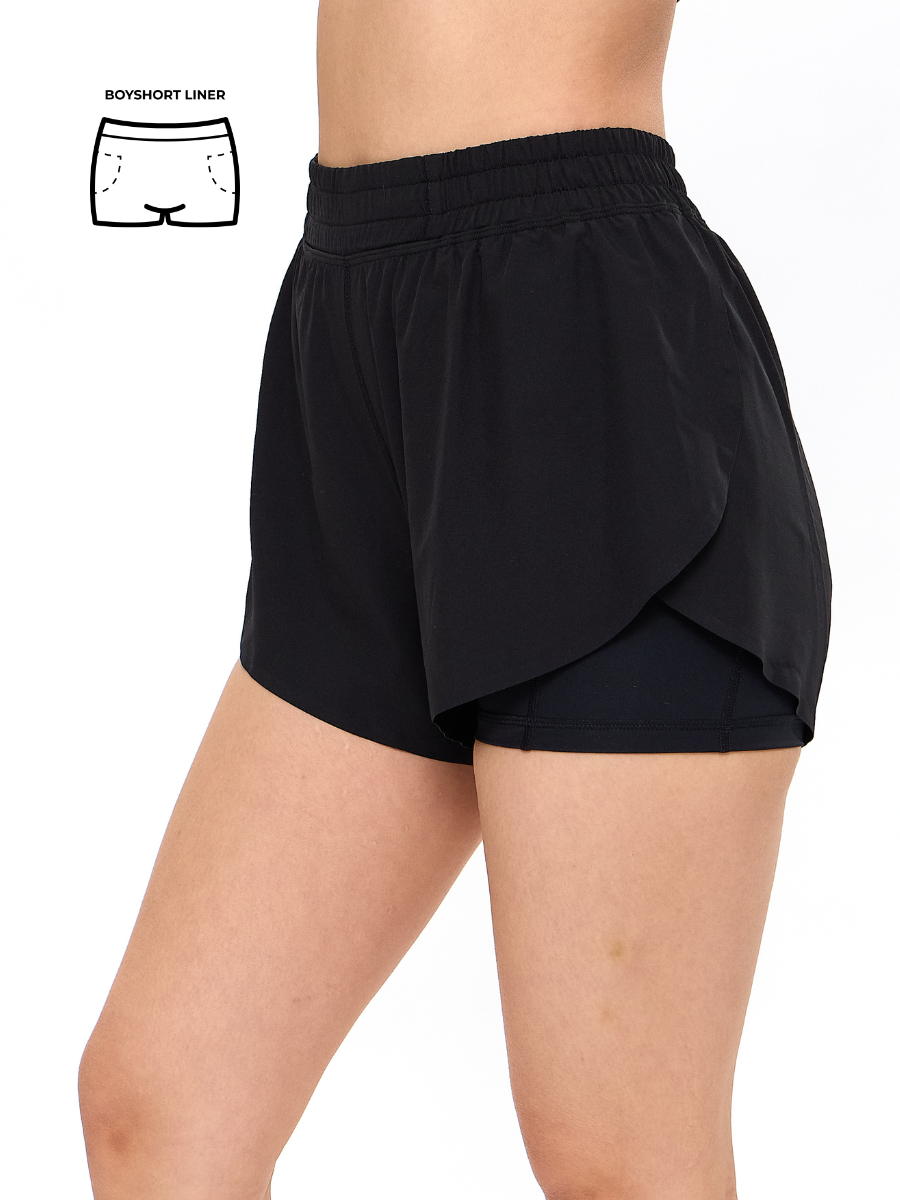 Flirty Flo Short Boyshort - Onyx Black