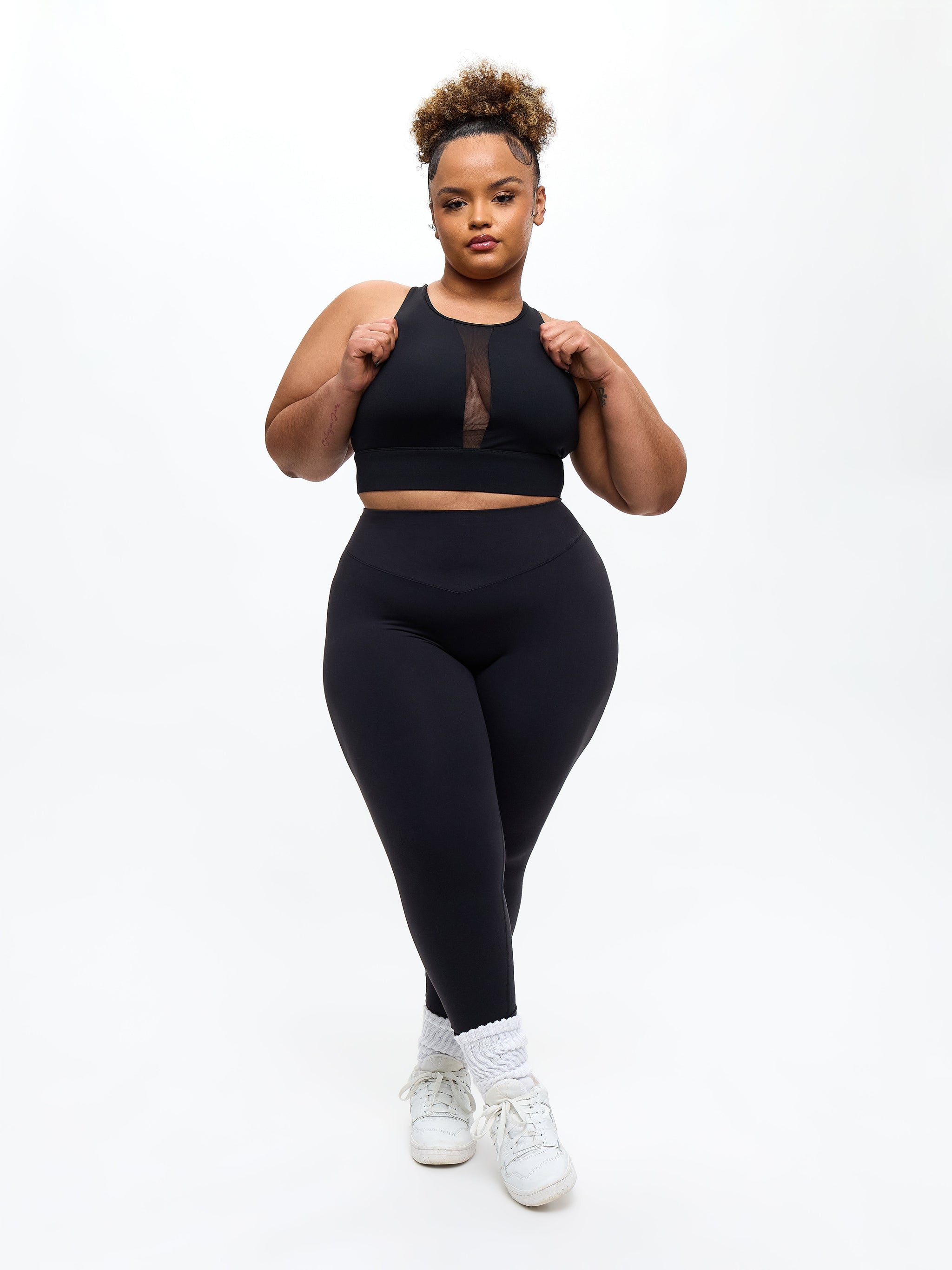 Airbrush Impact Sports Bra - Onyx Black