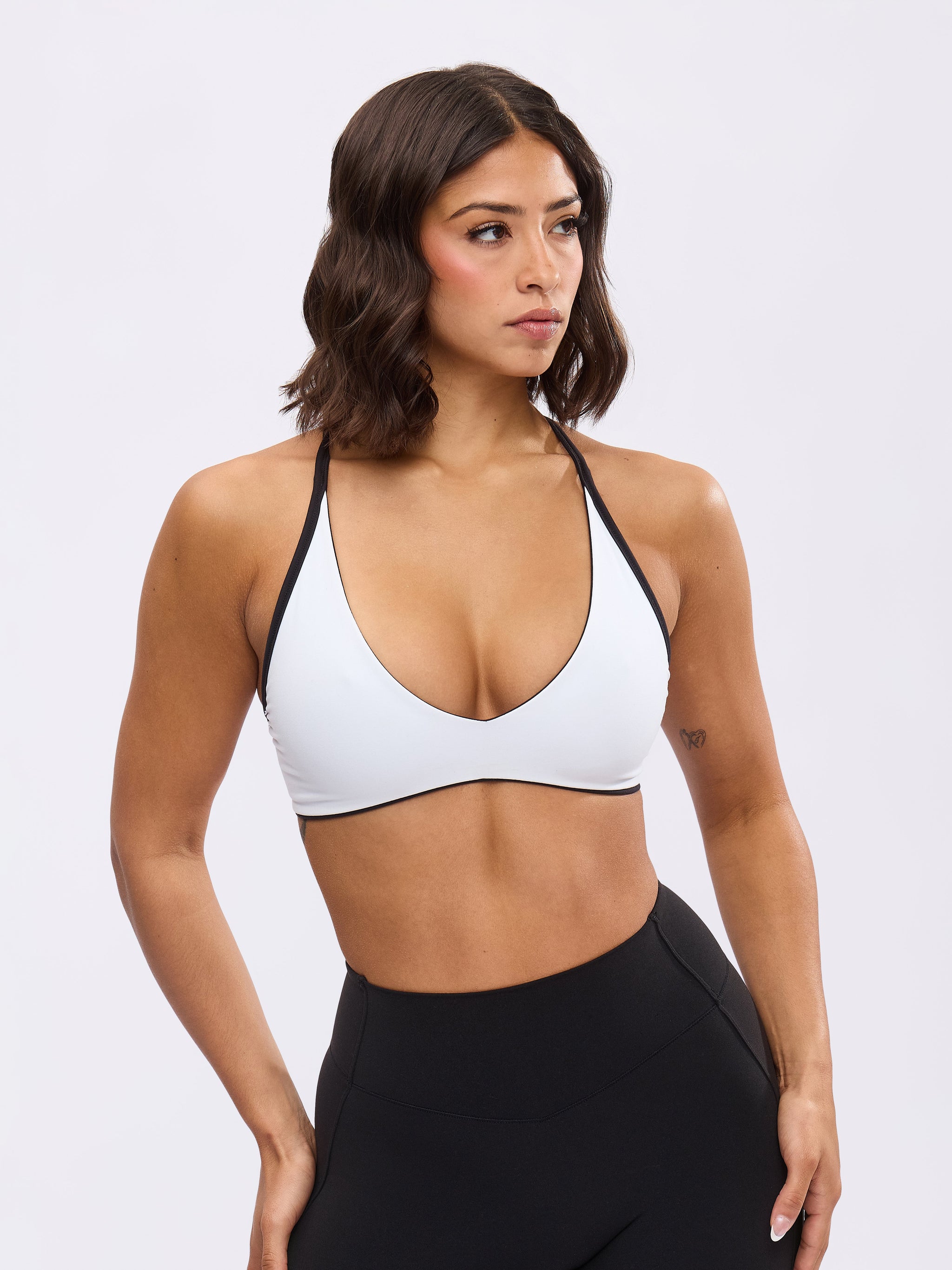 Girlfriend Reversible Sports Bra - Onyx Black and White