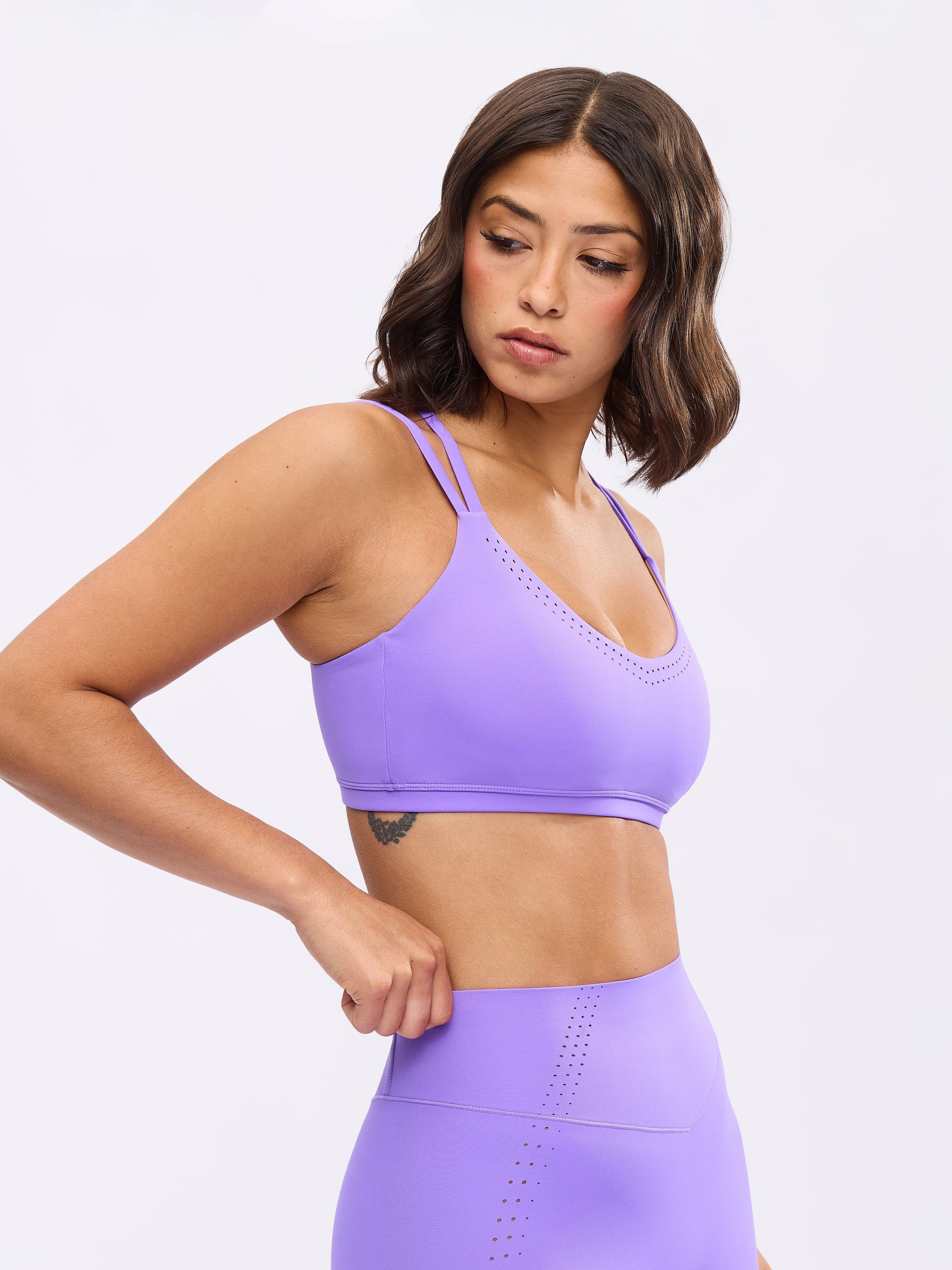 Airbrush Laser Sports Bra - Party Purple
