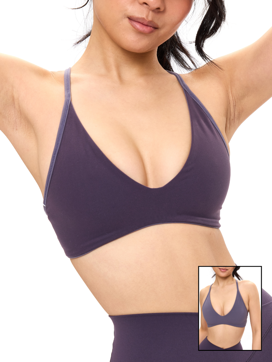 Girlfriend Reversible Sports Bra - Hush Berry and Purple Shadow