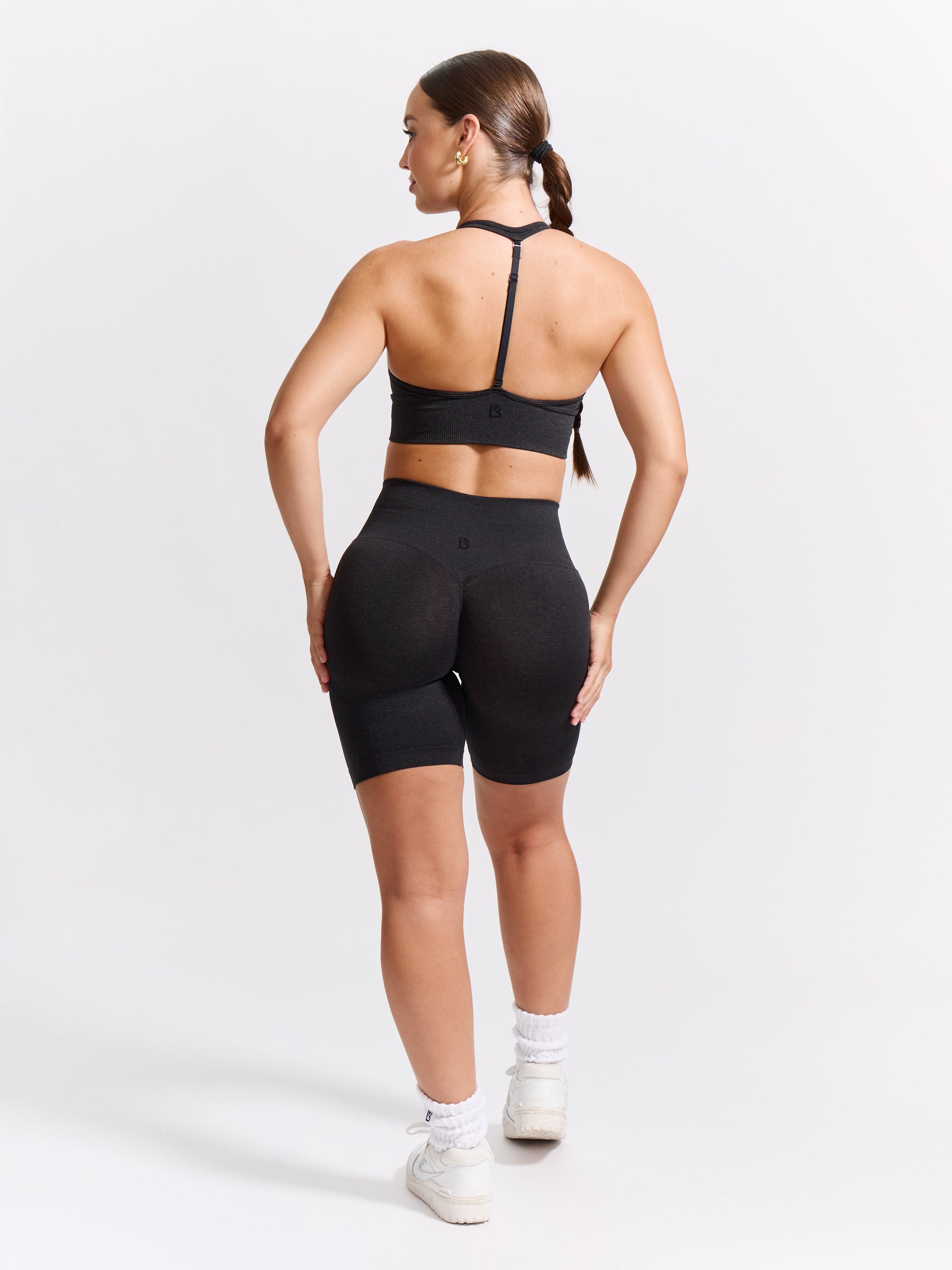 Halter Seamless Sports Bra - Charcoal