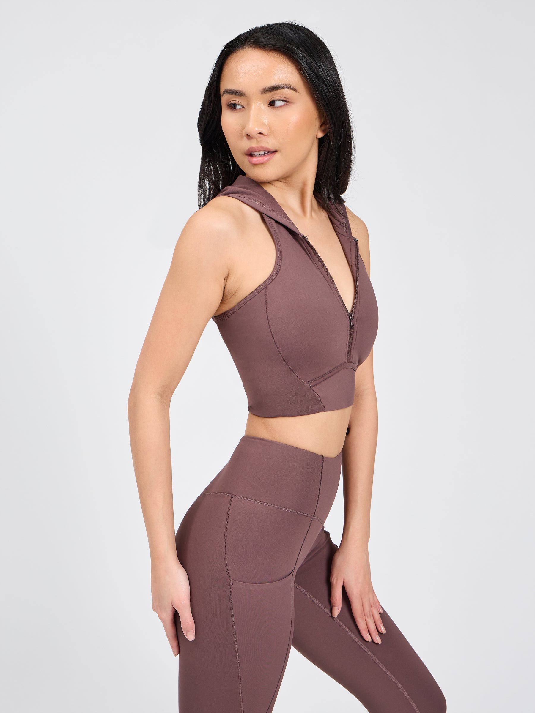 Colorado Crop Hoodie - Mocha Berry