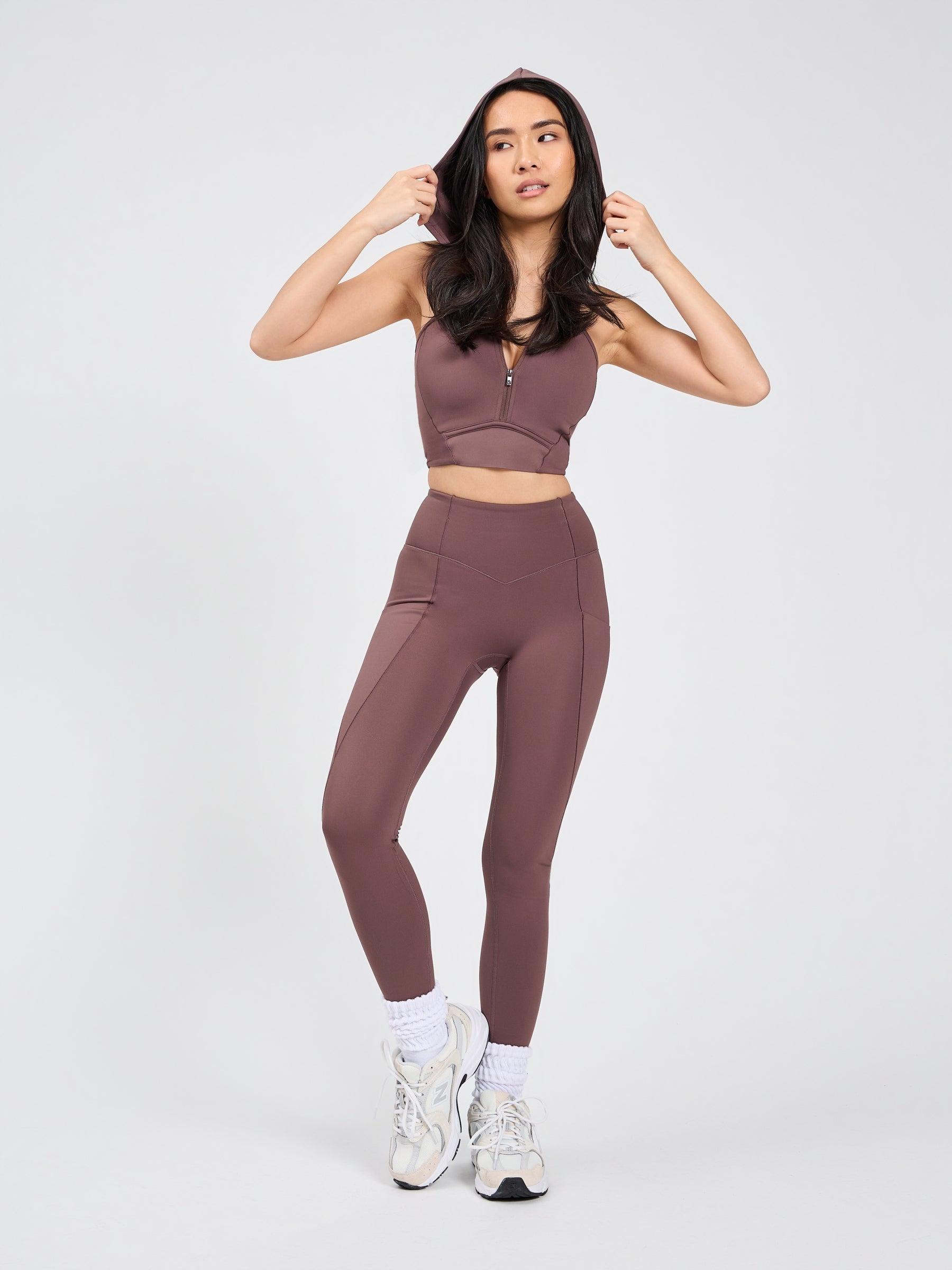 Colorado Crop Hoodie - Mocha Berry