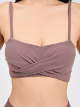 Thumbnail 4 of Ivy Wrap Sports Bra - Mocha Berry, 4 of 7