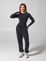 Thumbnail 2 of Halo Long Sleeve Hip Tee - Onyx Black, 2 of 6