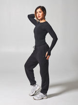 Thumbnail 3 of Halo Long Sleeve Hip Tee - Onyx Black, 3 of 6