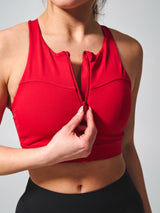 Thumbnail 5 of Wicked Zip Sports Bra - Lipstick Red, 5 of 8