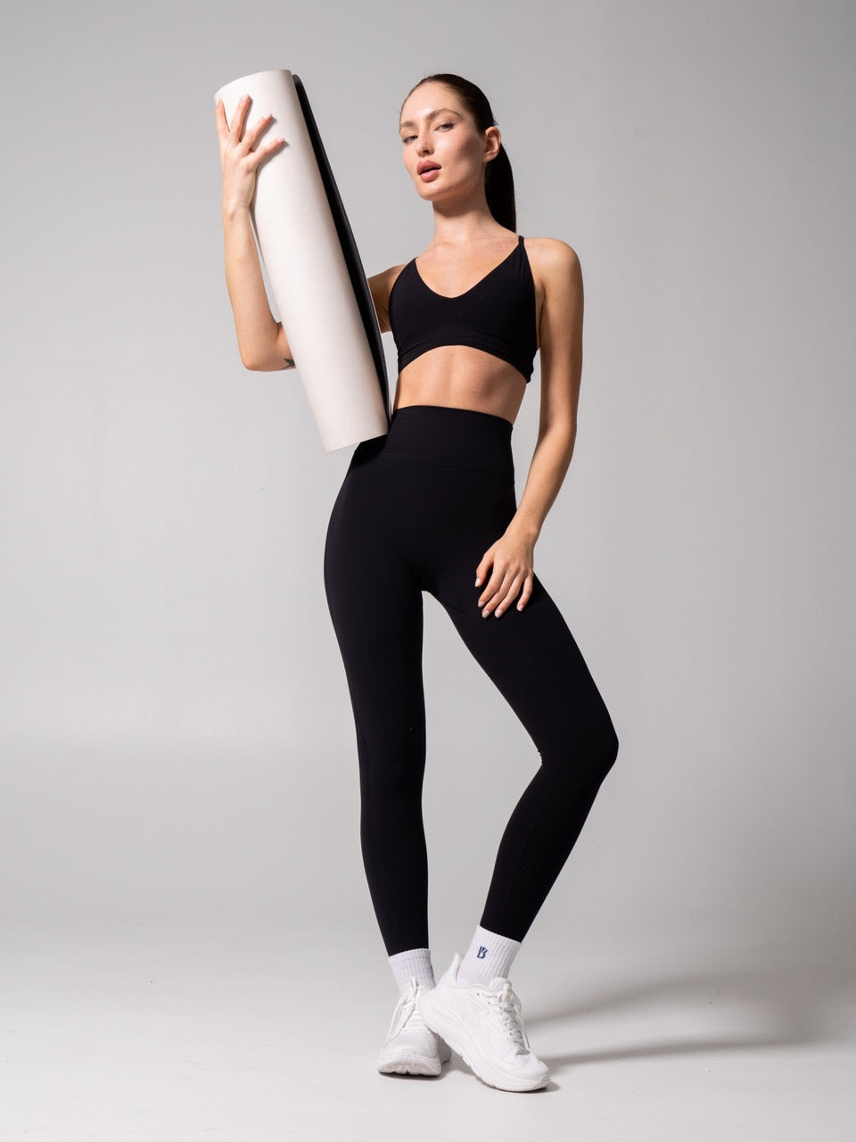 Girlfriend Reversible Sports Bra - Onyx Black and White