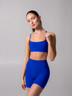 Reversible Sports Bra - Rio Blue and White