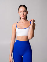 Thumbnail 2 of Reversible Sports Bra - Rio Blue and White, 2 of 10