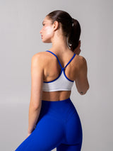 Thumbnail 8 of Reversible Sports Bra - Rio Blue and White, 8 of 10