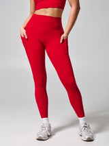 Thumbnail 1 of Contour Pocket Legging - Lipstick Red, 1 of 5