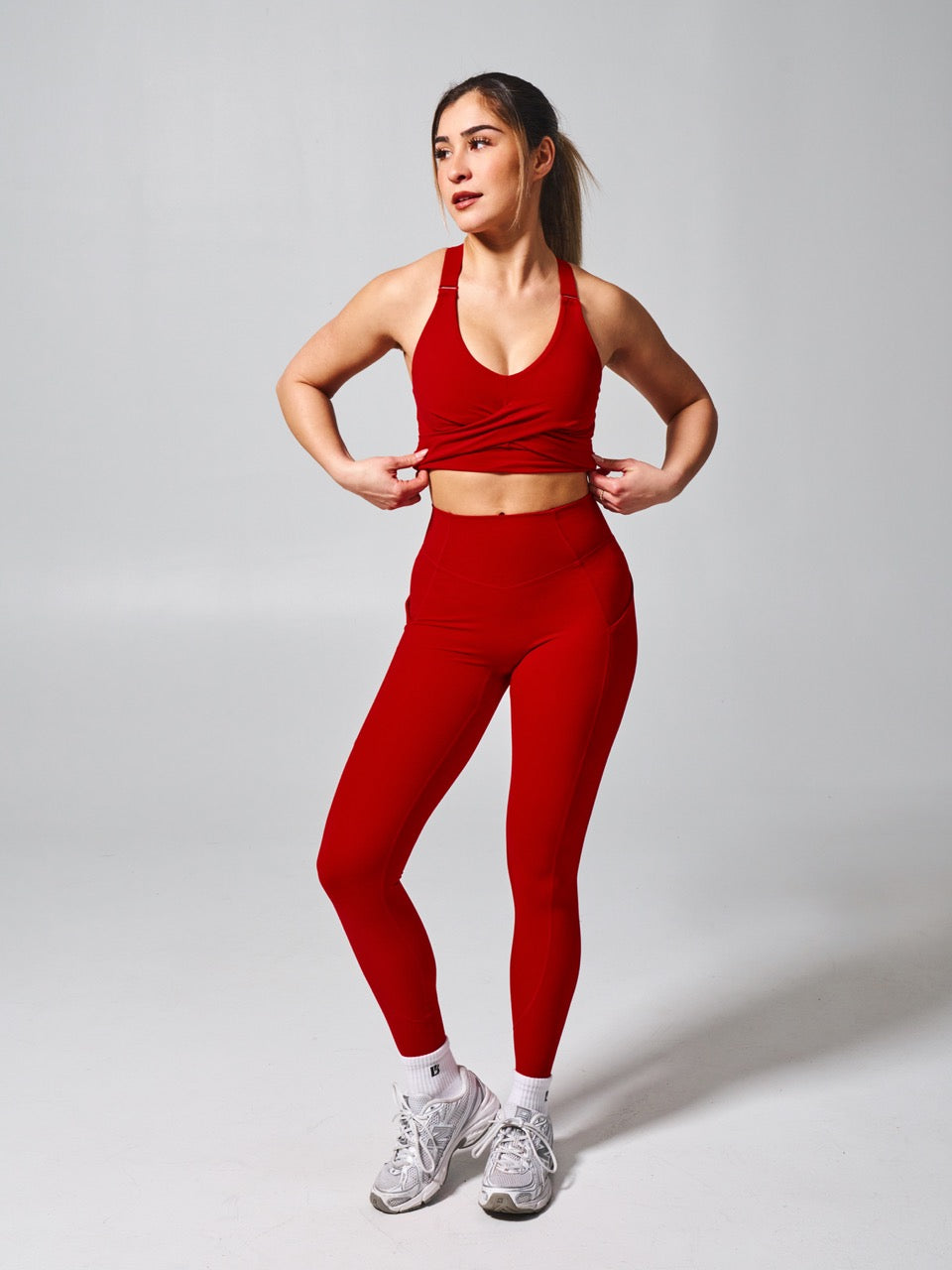 Candy Wrap Sports Bra - Lipstick Red