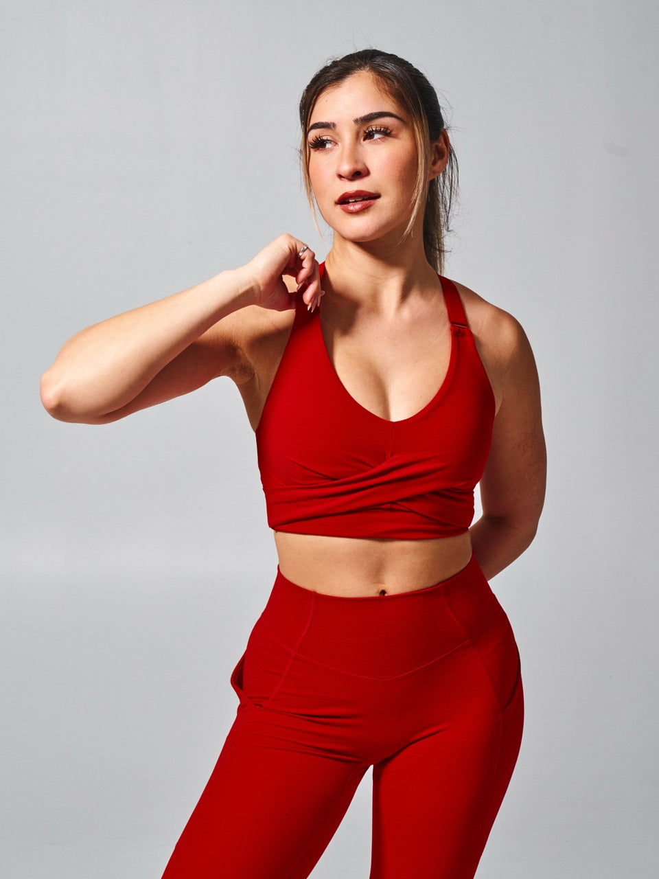 Candy Wrap Sports Bra - Lipstick Red