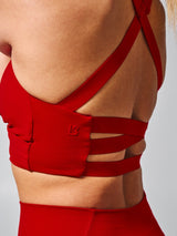Thumbnail 6 of Candy Wrap Sports Bra - Lipstick Red, 6 of 6