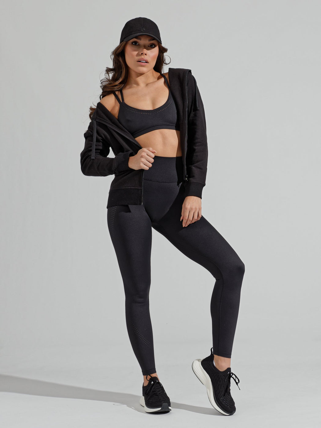Limitless Laser Cut Sports Bra - Onyx Black