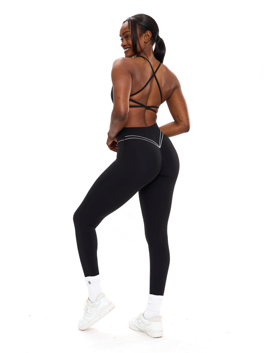 Aggressive Scrunch Highlight Legging - Onyx Black