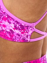 Girlfriend Reversible Sports Bra - Pop Rocks and Fashun Print