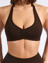 Thumbnail 5 of Halter Seamless Sports Bra - Cold Brew, 5 of 8