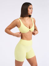 Thumbnail 2 of Twisted Sports Bra - Afterglow Yellow, 2 of 6