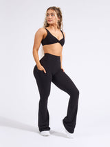 Contour Pocket Flare Legging - Onyx Black
