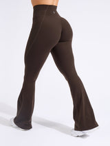 Thumbnail 5 of Contour Pocket Flare Legging - Cold Brew, 5 of 7