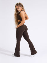 Thumbnail 7 of Contour Pocket Flare Legging - Cold Brew, 7 of 7